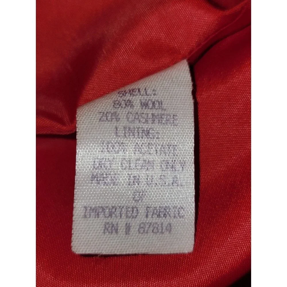 Henri Bendel Red Lightweight Wool Coat Size S